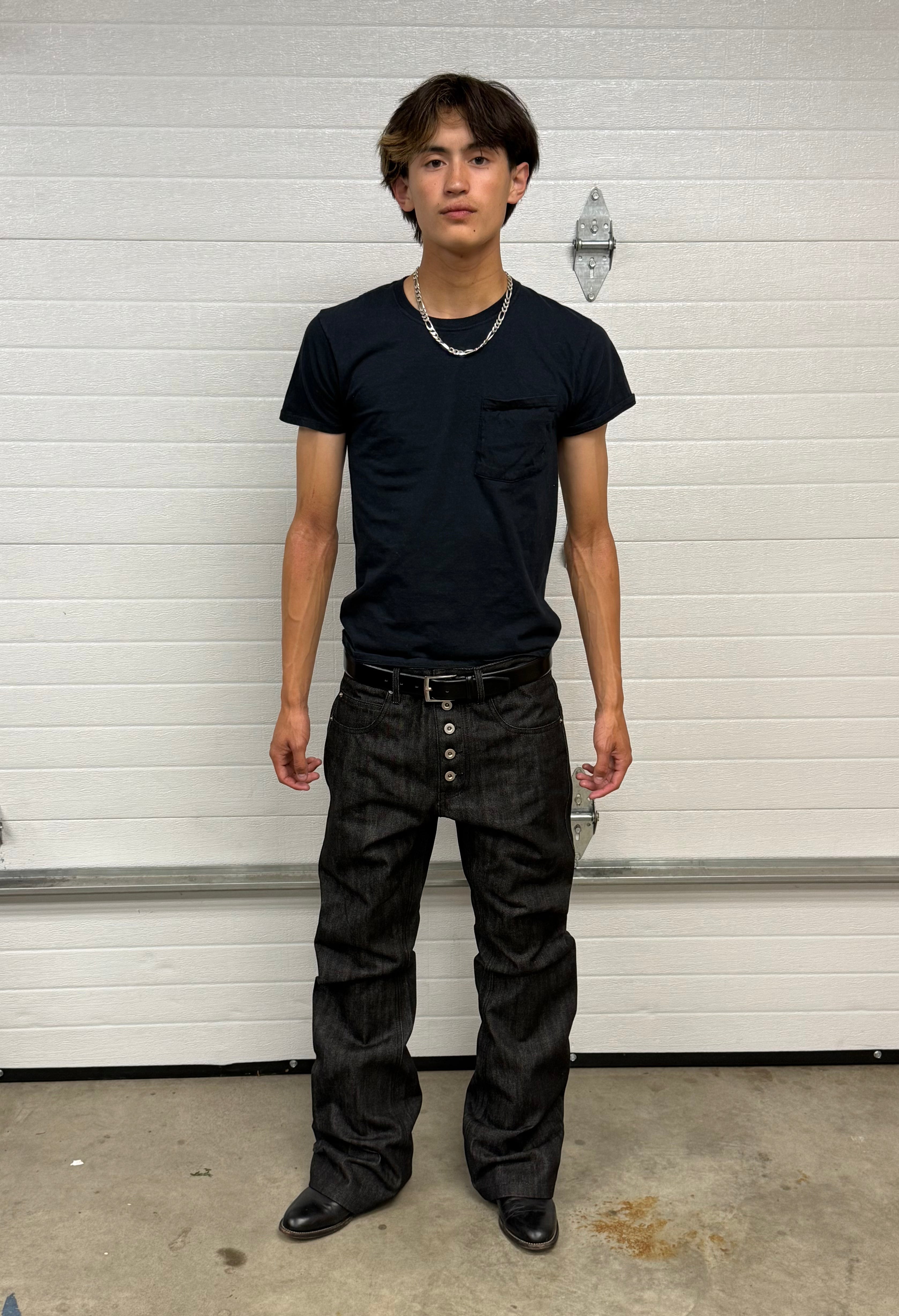 dark grey bootcut selvedge