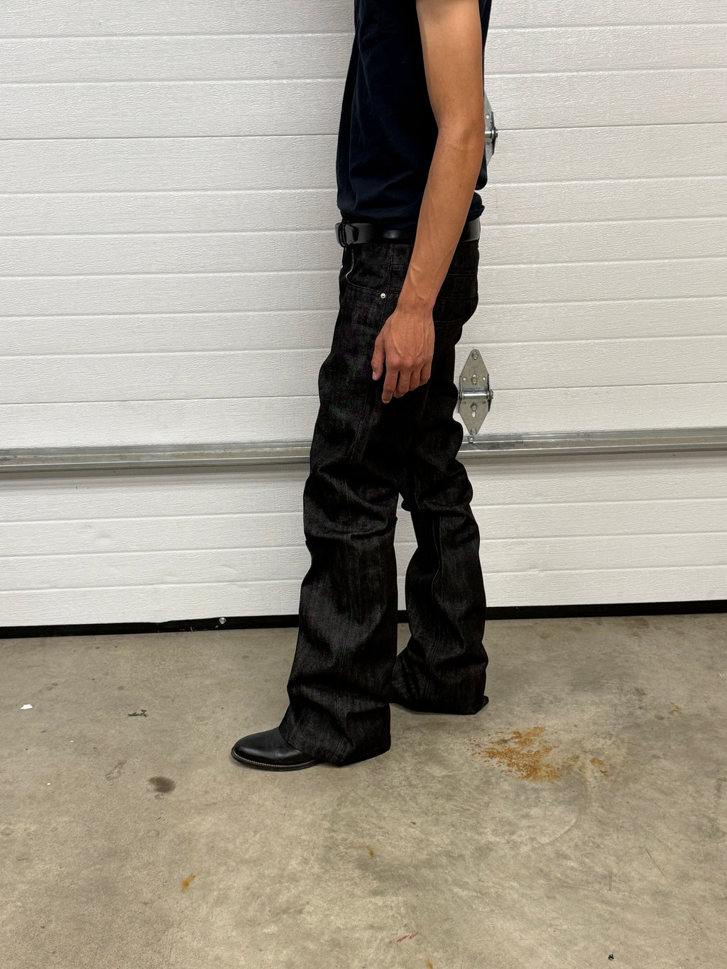 dark grey bootcut selvedge