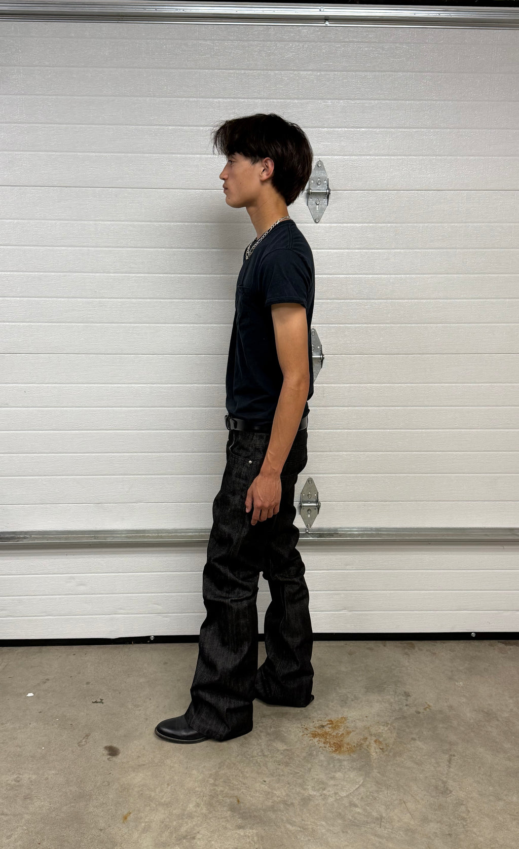 dark grey bootcut selvedge