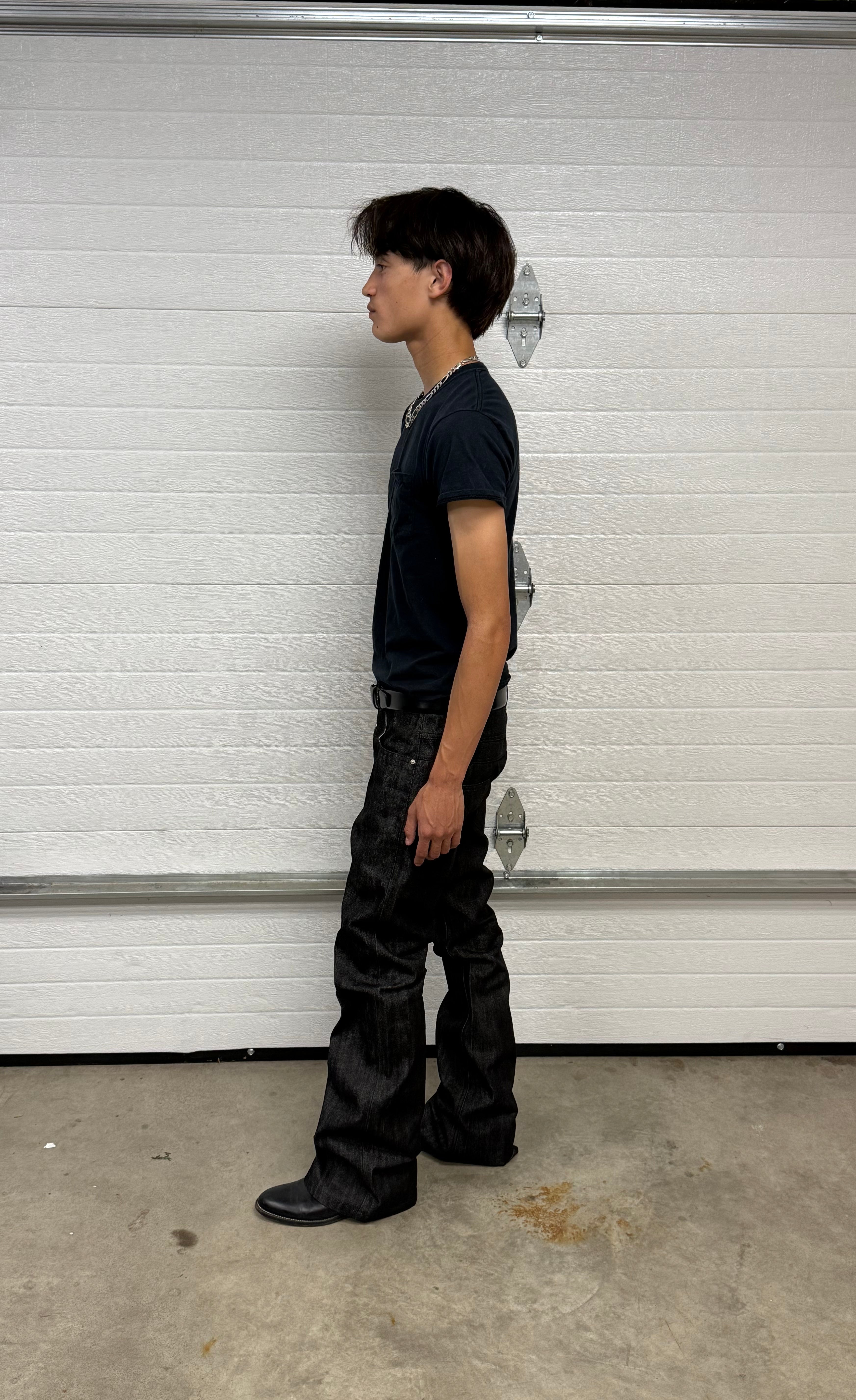 dark grey bootcut selvedge