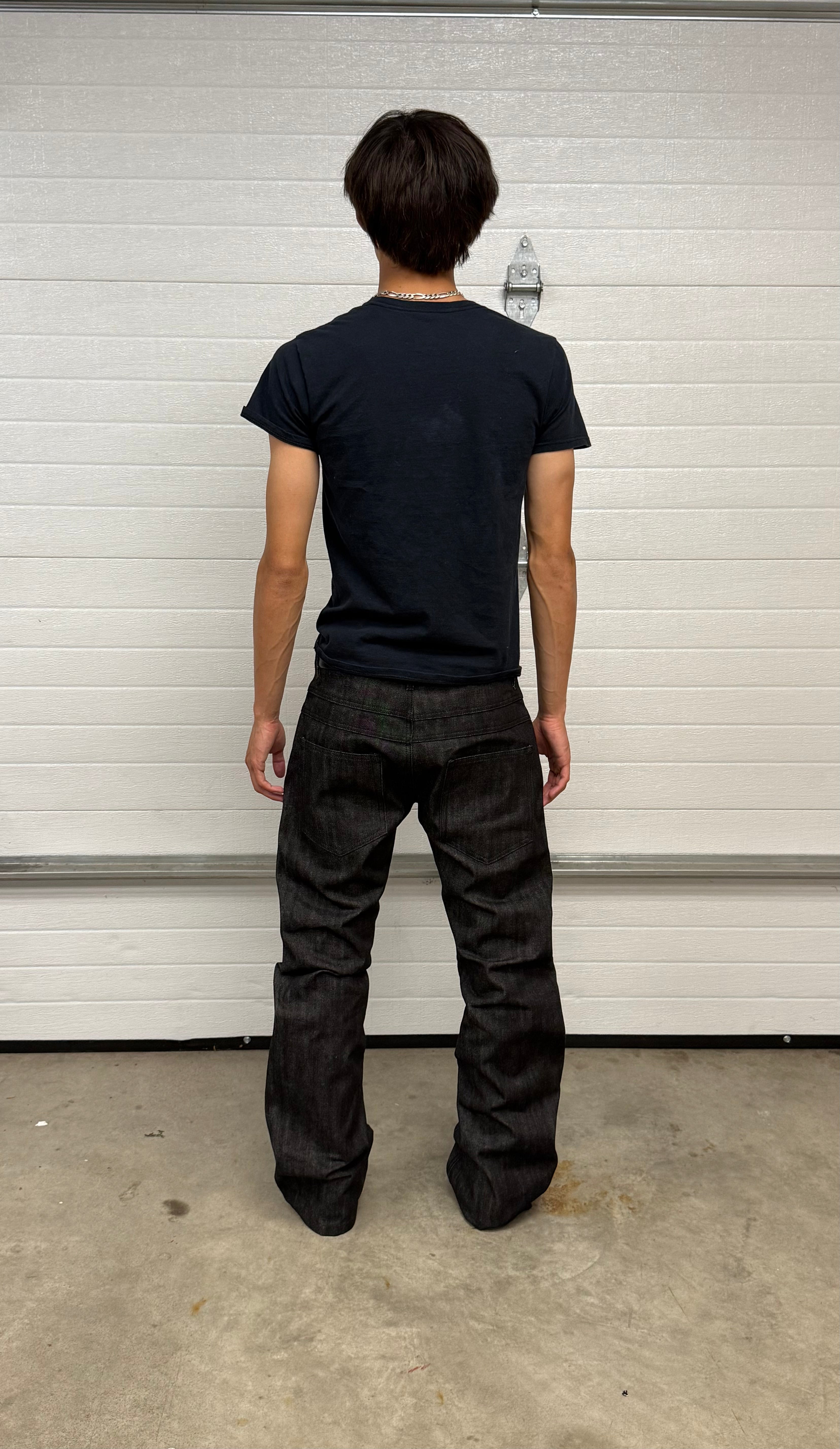 dark grey bootcut selvedge