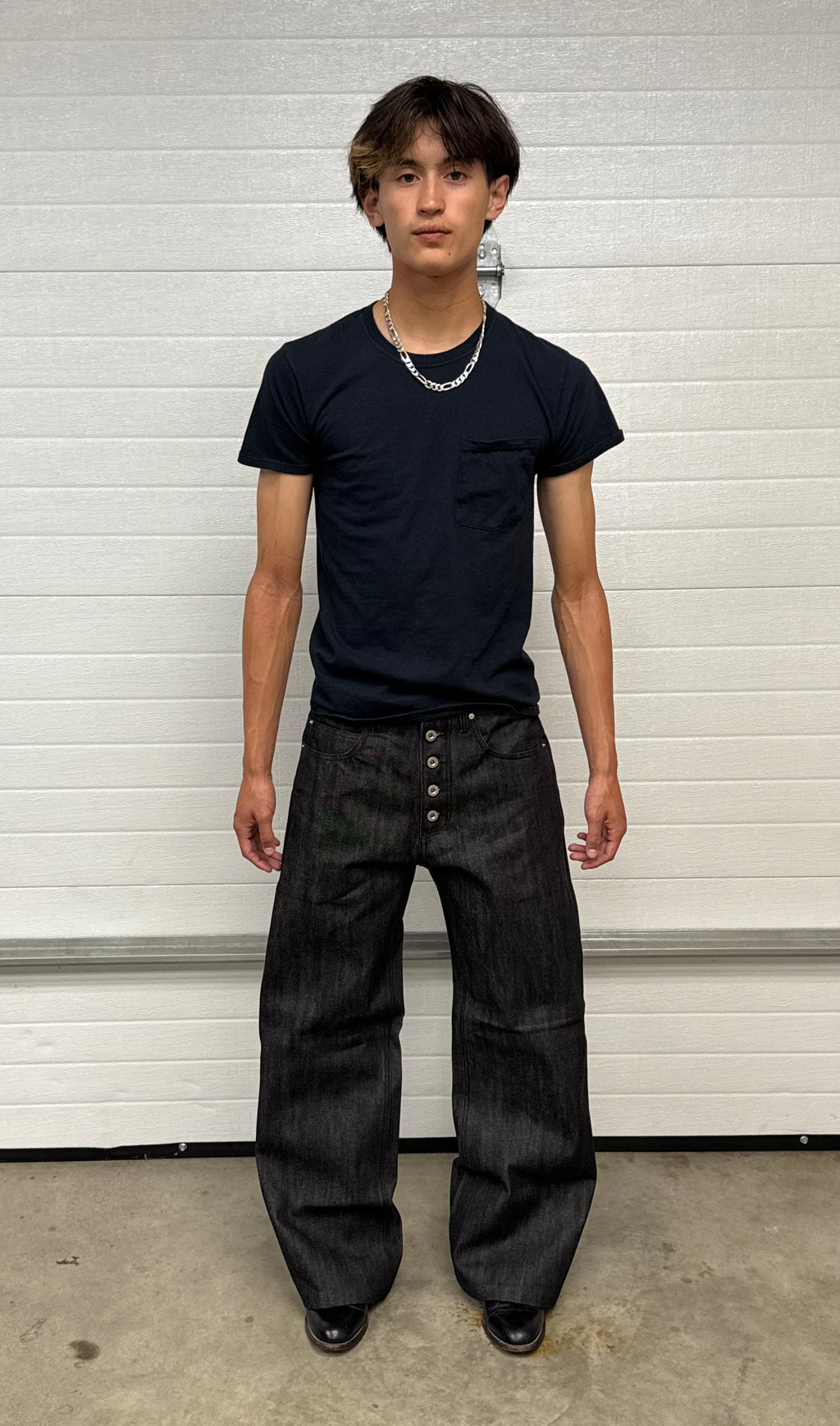 dark grey straight leg selvedge