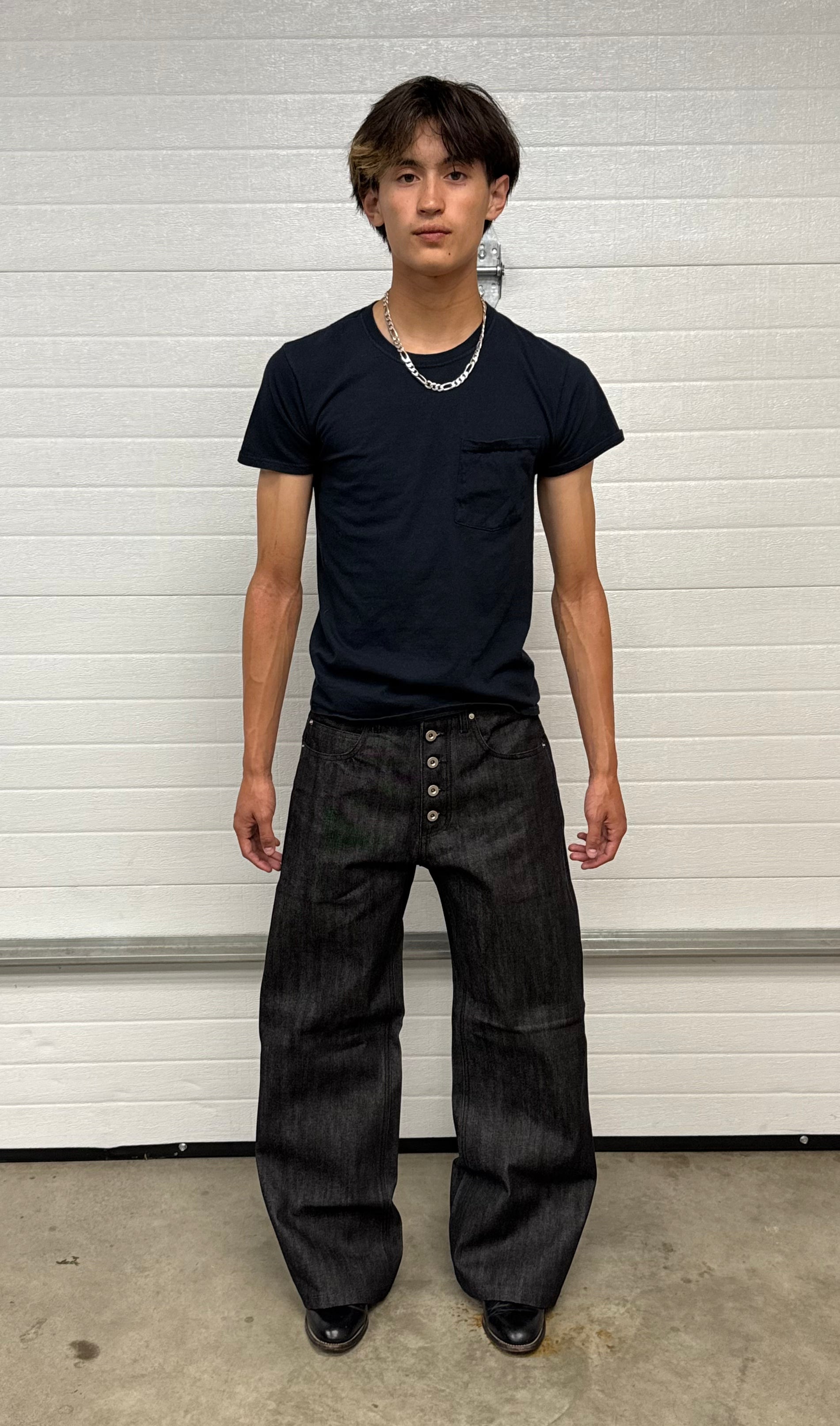 dark grey straight leg selvedge