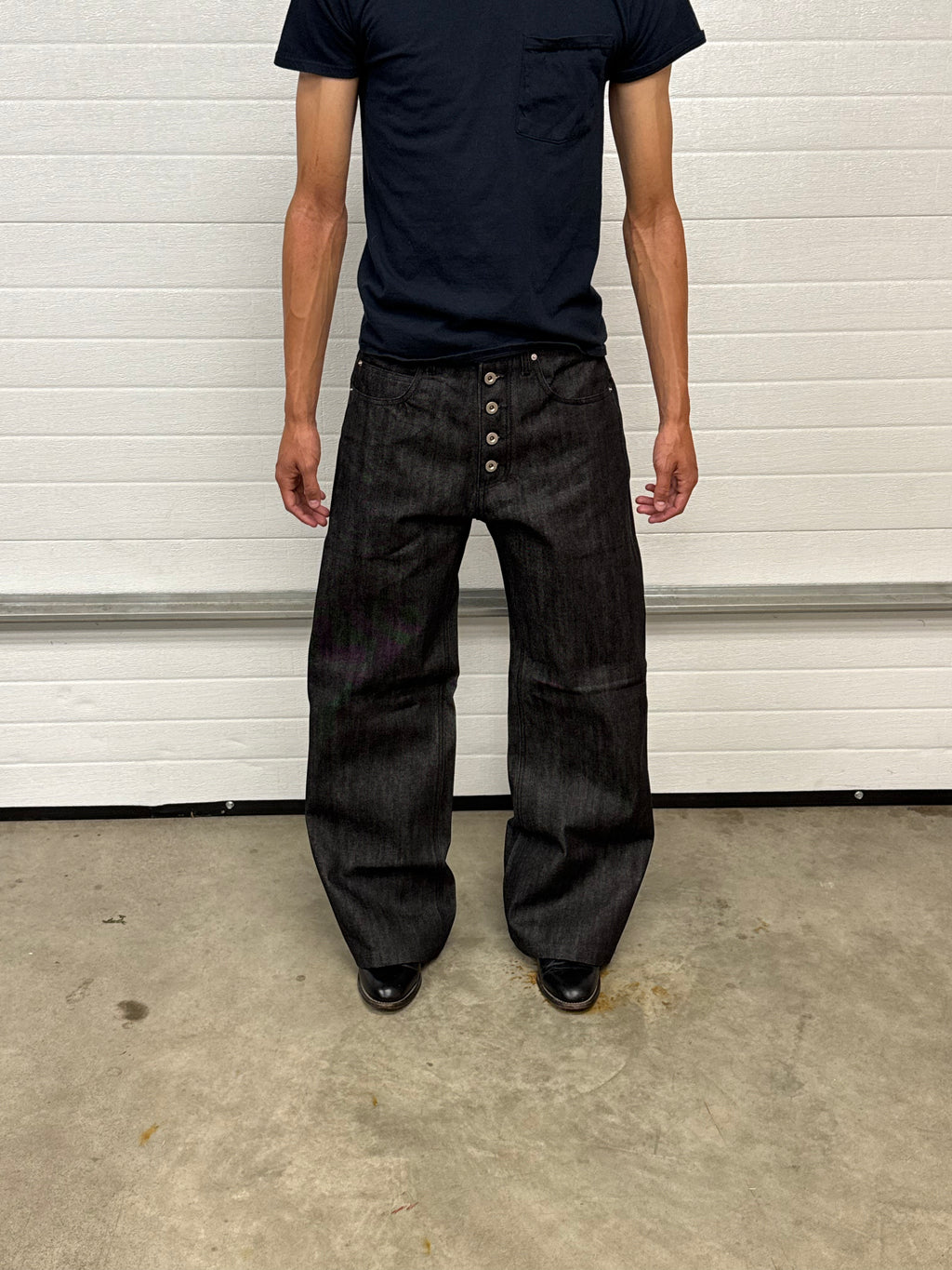 dark grey straight leg selvedge