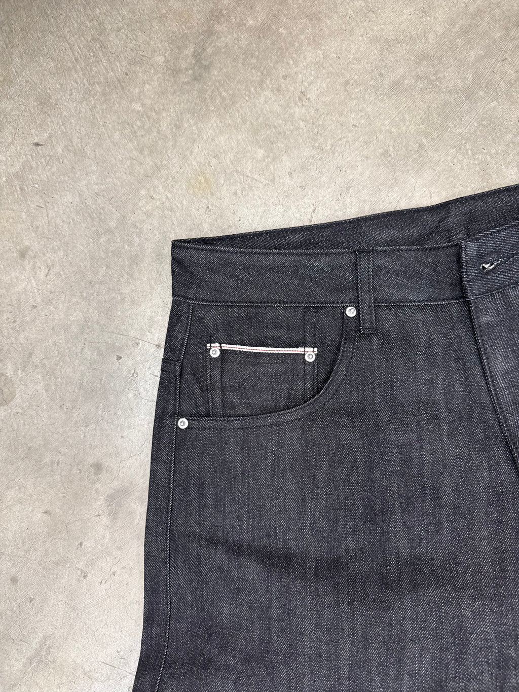 Dark Grey Straight Fit Selvedge