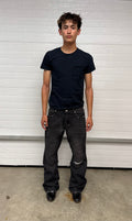 Repaired Japanese Bootcut Denim Black