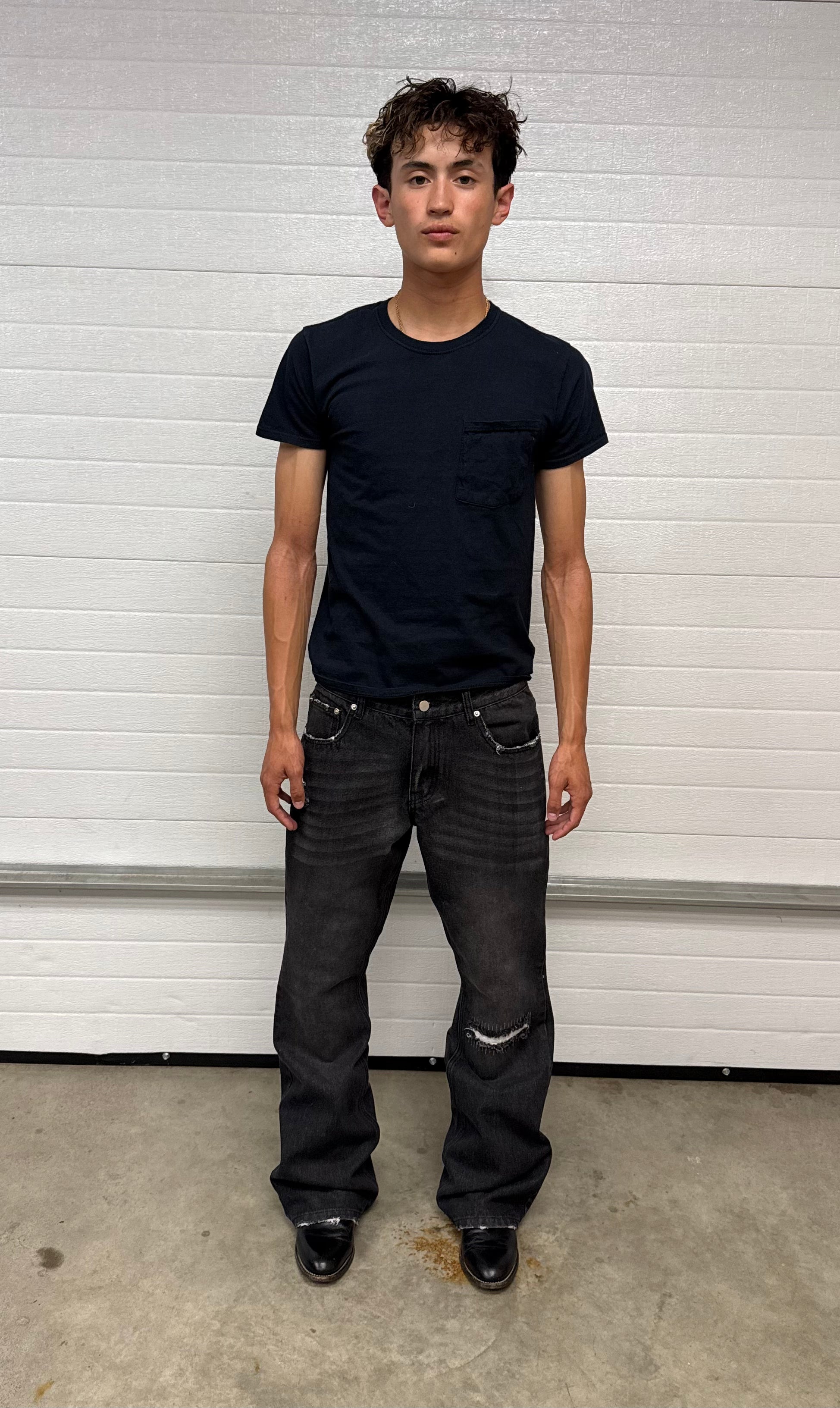 Repaired Japanese Bootcut Denim Black